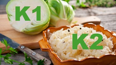 Cabbage is a great source of vitamin K1 but if you ferment it, then it becomes a great source of vitamin K2.