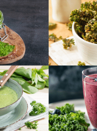NutriSavvy_Pesto_Kale-Chips_Greens-Soup_Smoothie-with-Kale_800x450 4 easy ways to enjoy our greens: pesto, kale chips, green soup, and as part of a smoothie.